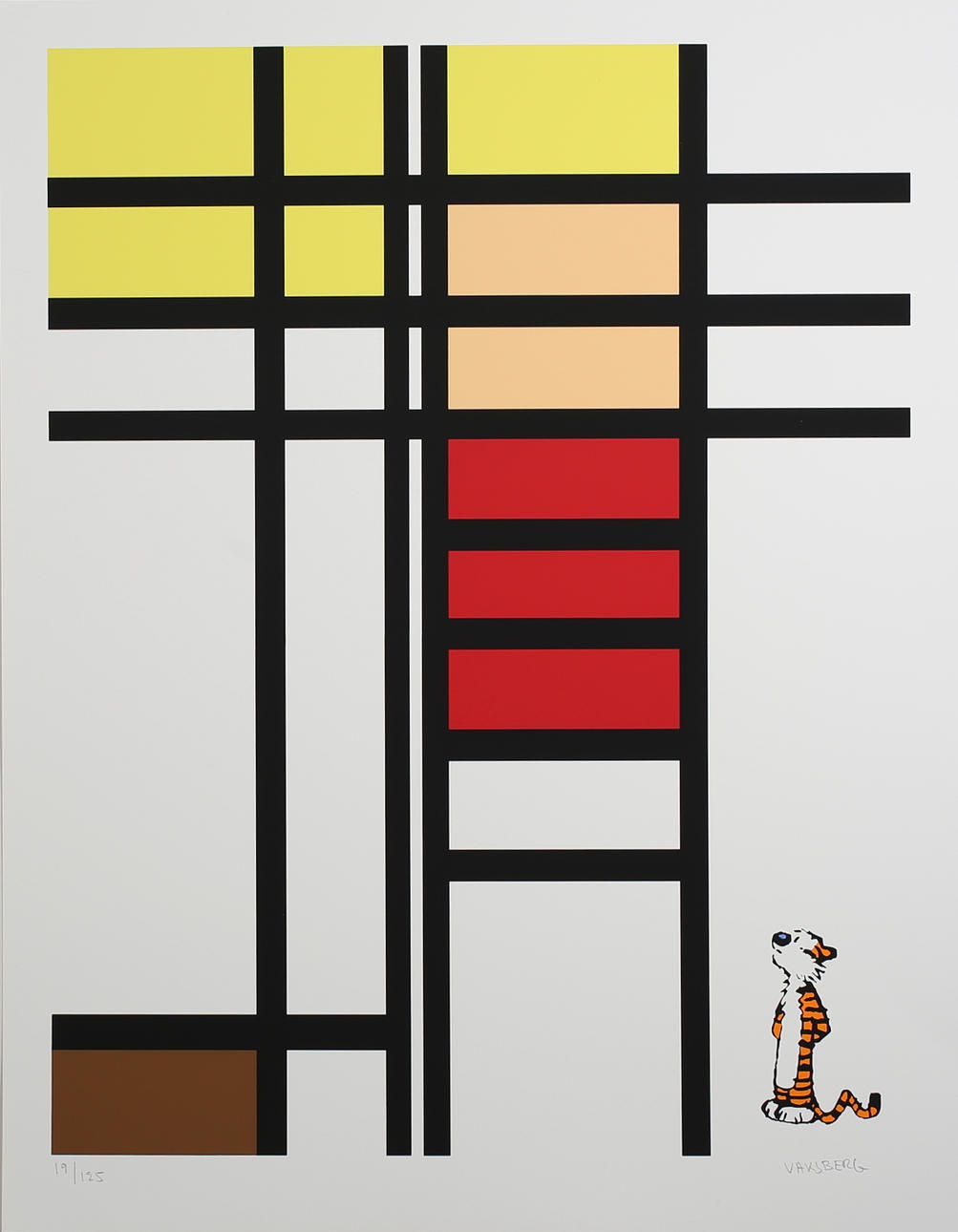 ARKADIJ VAKSBERG. Komposition med tiger. Serigrafi. Signerad Vaksberg. 19/125.