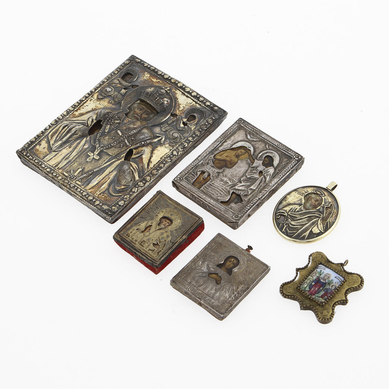 MINIATYRIKONER, 6 st, 1800/1900-tal.