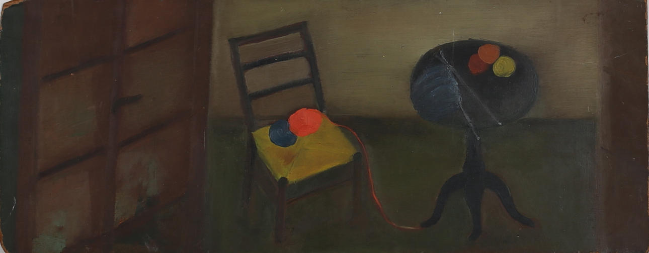 GUNNAR TORHAMN. Interiör. Olja på pannå. Osignerad.