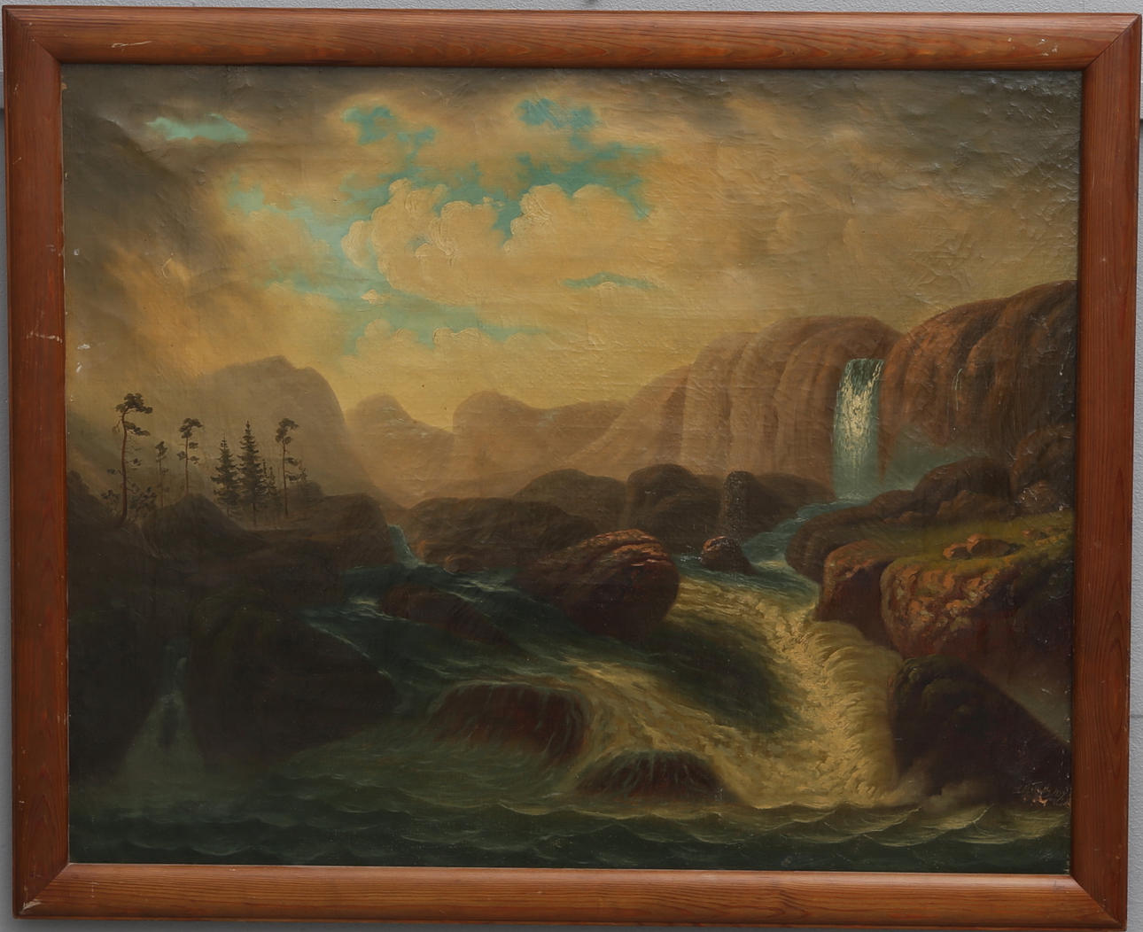 CHRISTIAN FEGHT. MOUNTAIN LANDSCAPE WITH FORCES.