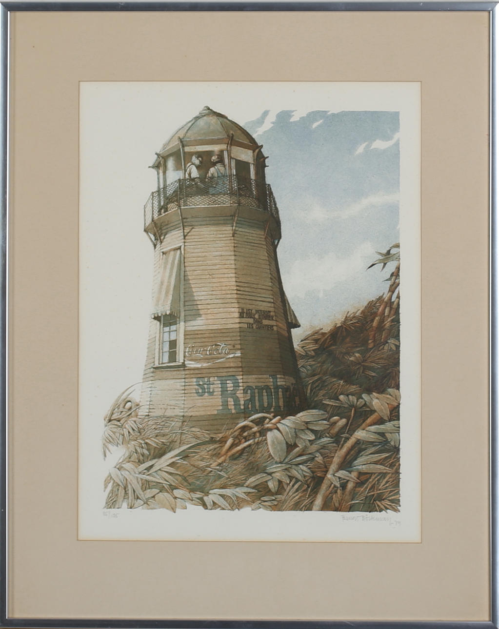 BENGT BÖCKMAN. Fyren. Färgserigrafi. Signerad och daterad -74. 35/125.