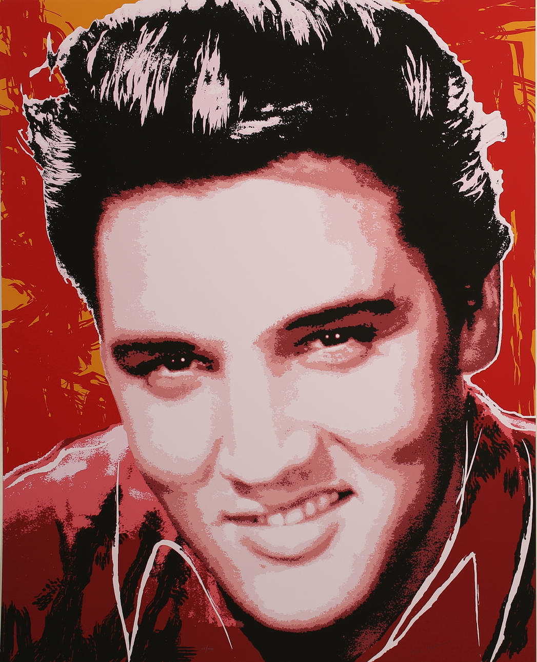 TOM MOORE. Elvis. Silkscreentryck. Signerad och numrerad 61/490.