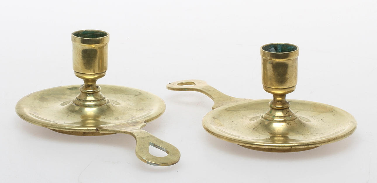 LJUSSTAKAR, ett par, mässing, Skultuna nr 54.