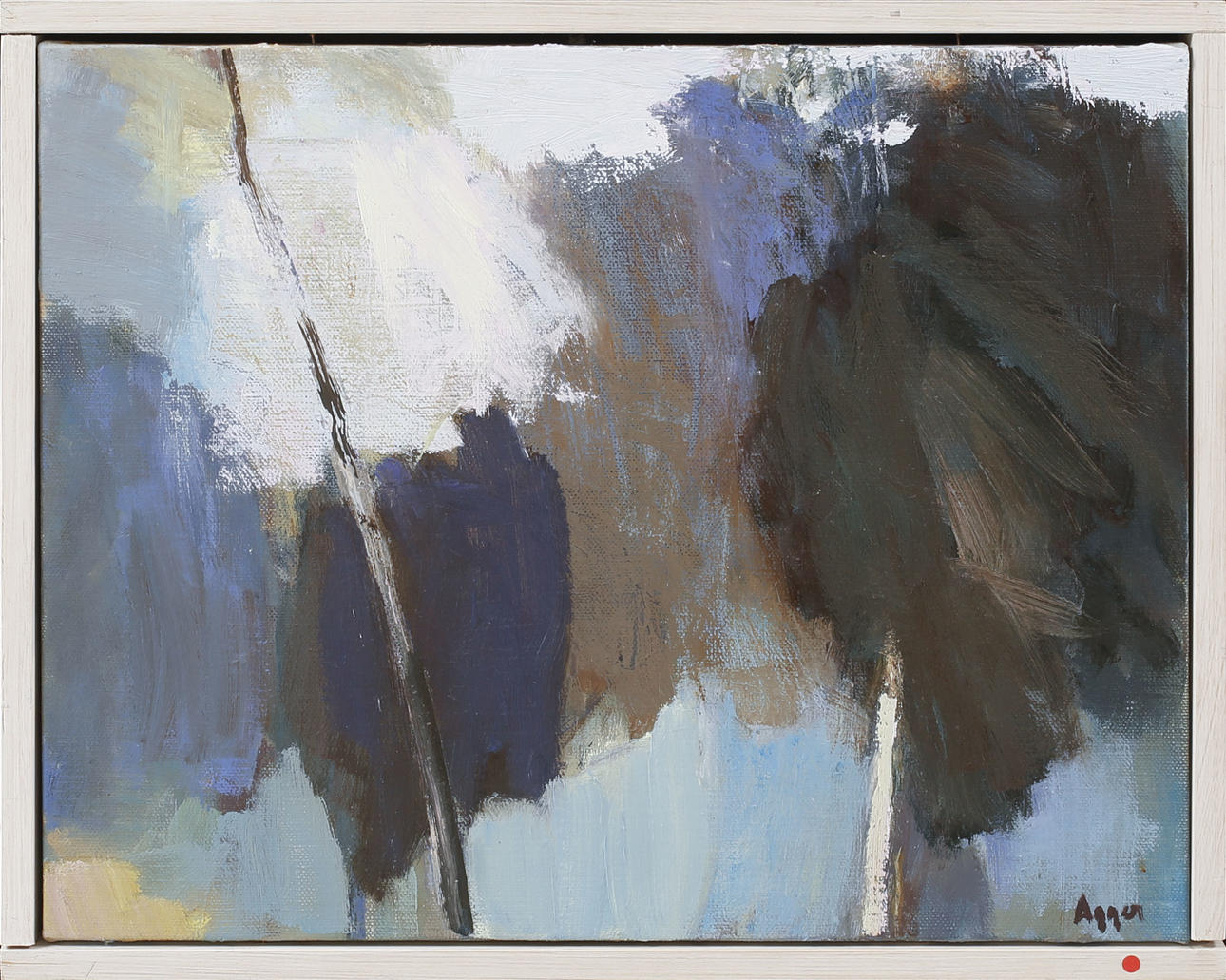 LARS AGGER. "Blomstrende træ I", olie på lærred, signeret.