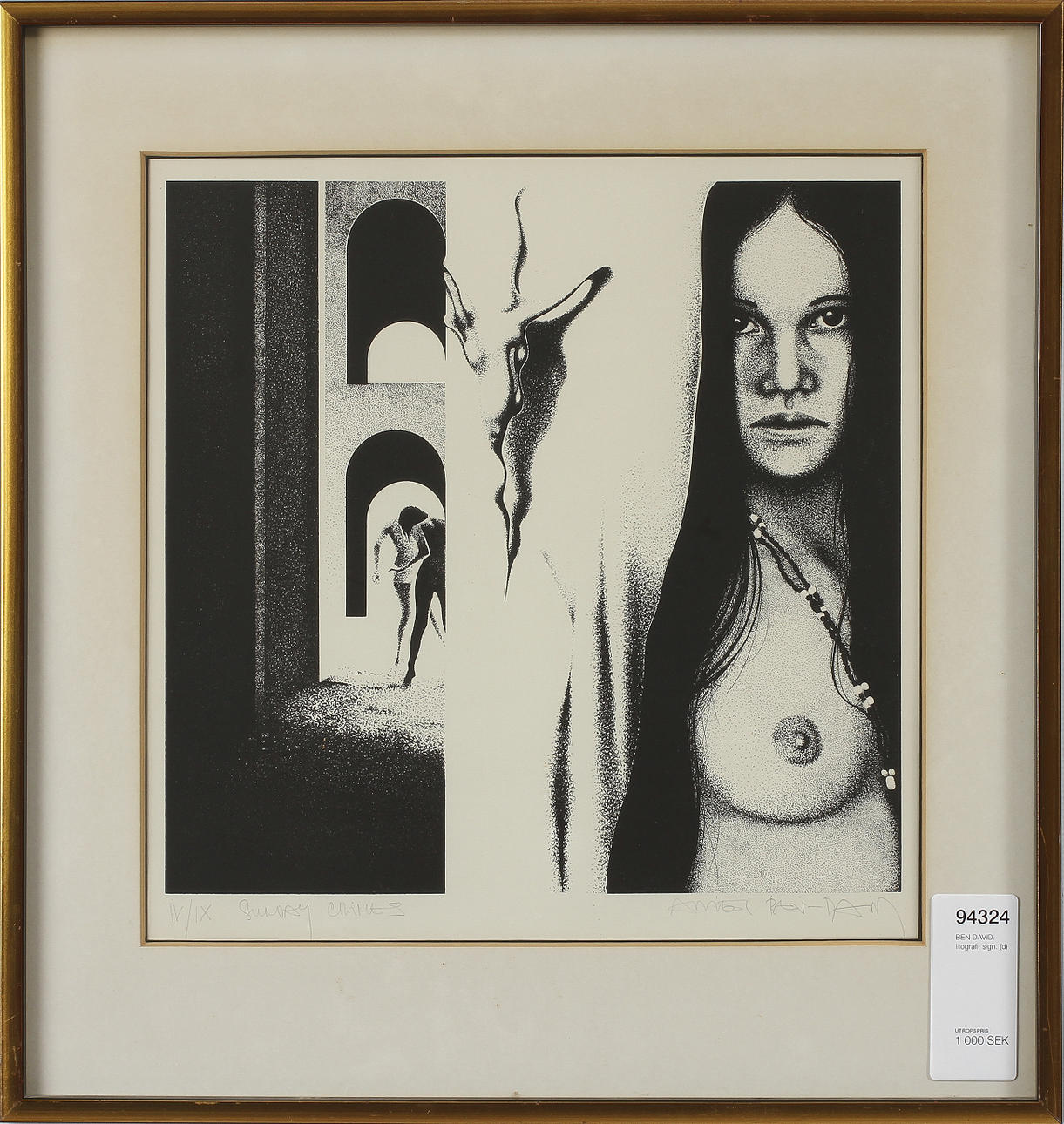 BEN DAVID. litografi, signerad.