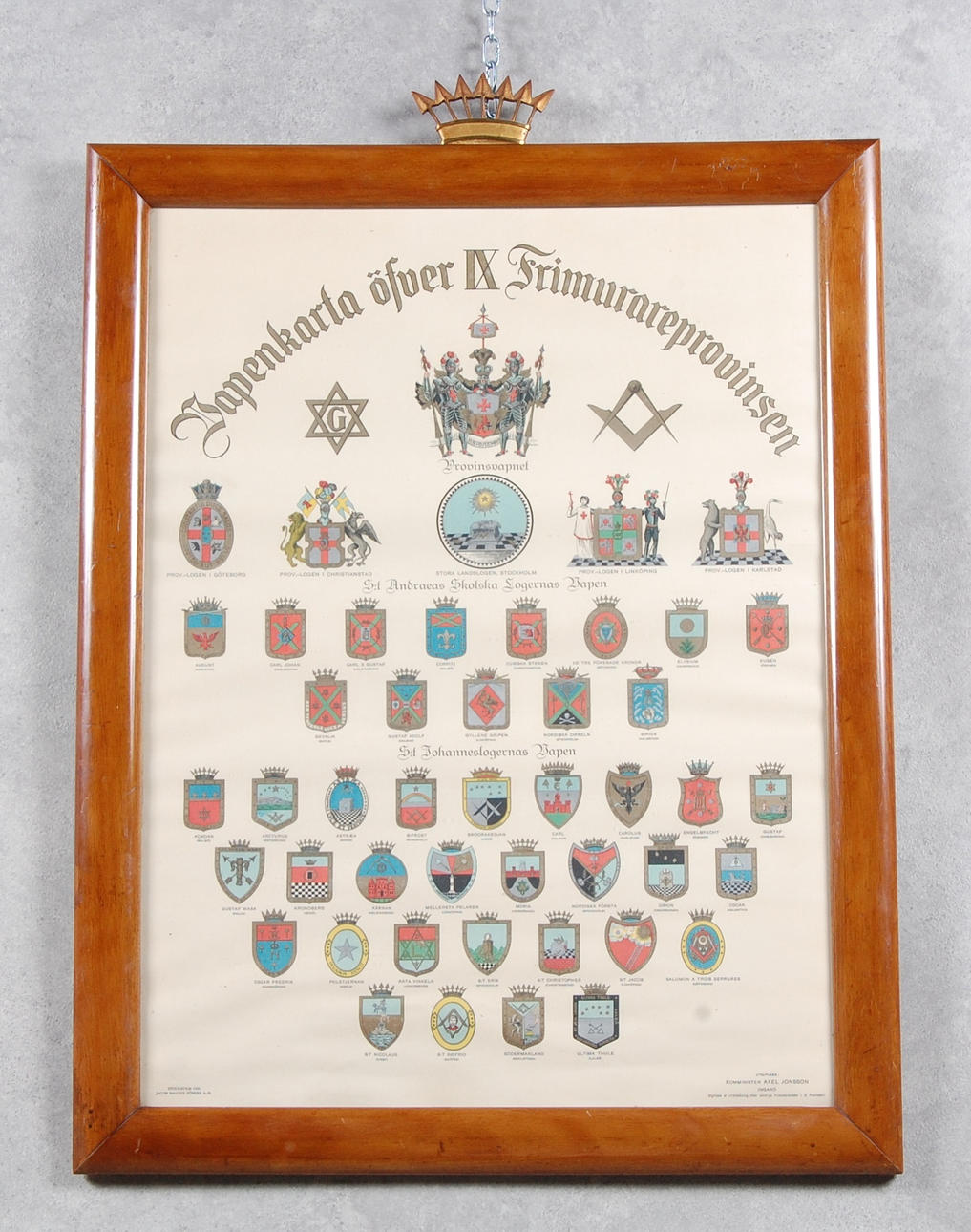 VAPENKARTA ÖFVER FRIMURARPROVINSEN, 1916.