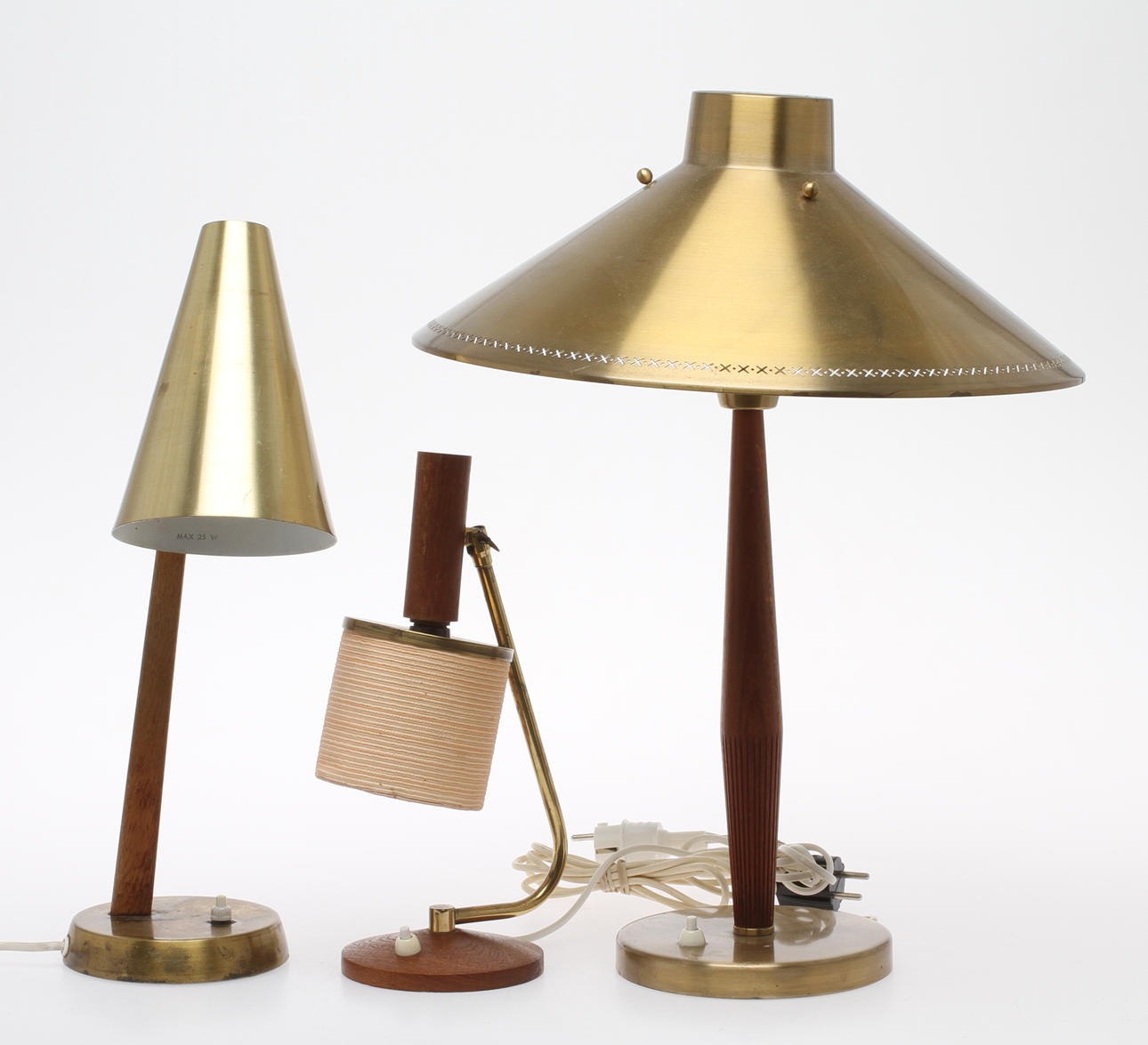 BORDSLAMPOR, 3 st, 1950/60-tal.