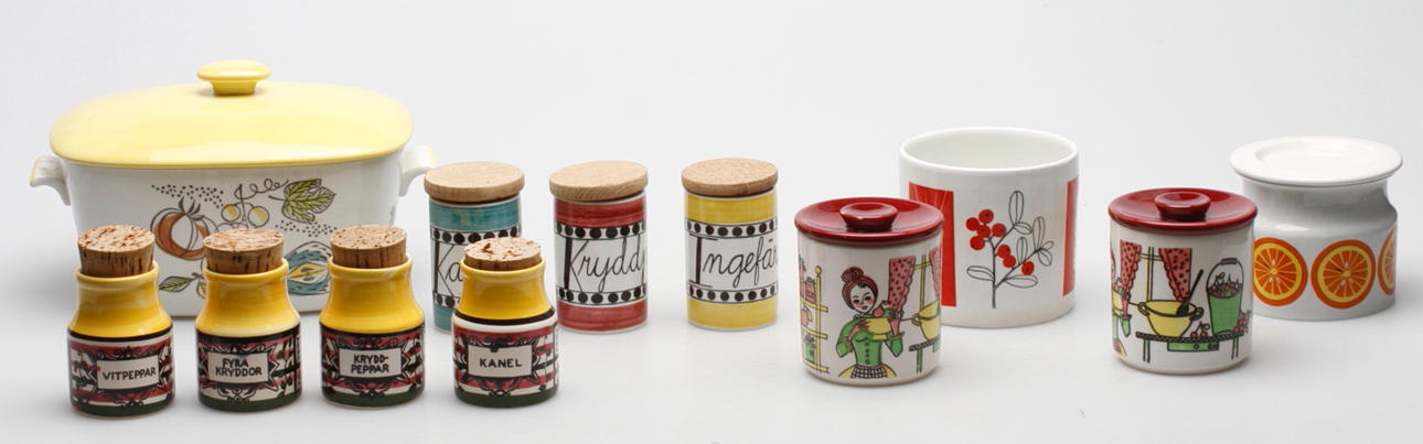 SERVISDELAR, 12 delar, bl.a. "AROM" "GRANADA", Rörstrand., Arabia.