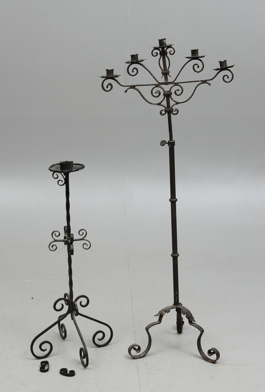 GOLVLJUSTAKAR, 2 st, smide, 1900-tal.