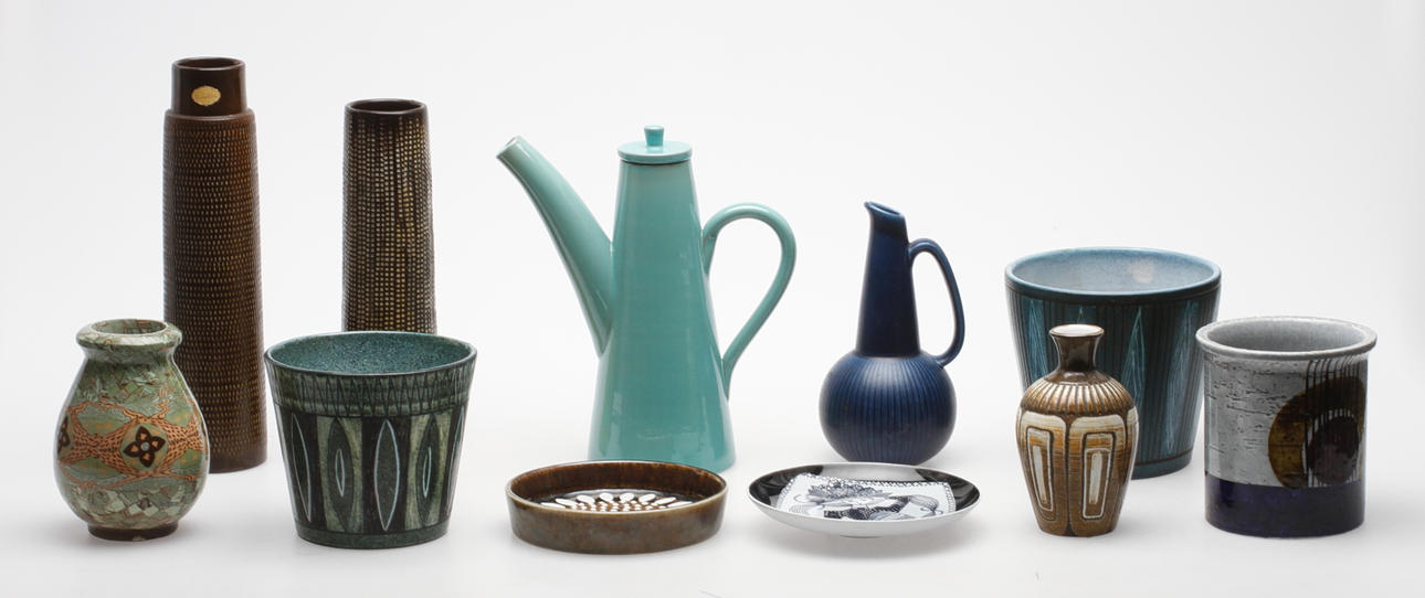 KERAMIKFÖREMÅL, bl.a. Upsala Ekeby, Rörstrand, Törngrens.