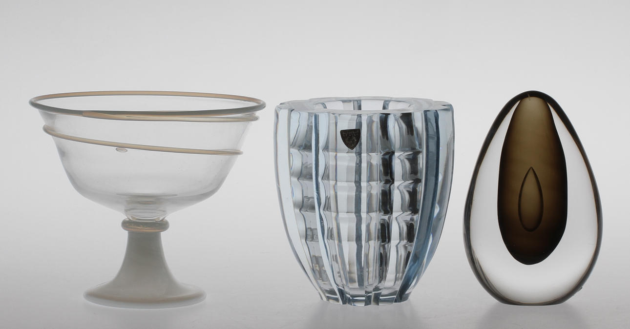 VAS, SKÅL och SKULPTUR, Kosta Boda och Orrefors, 1900-tal.