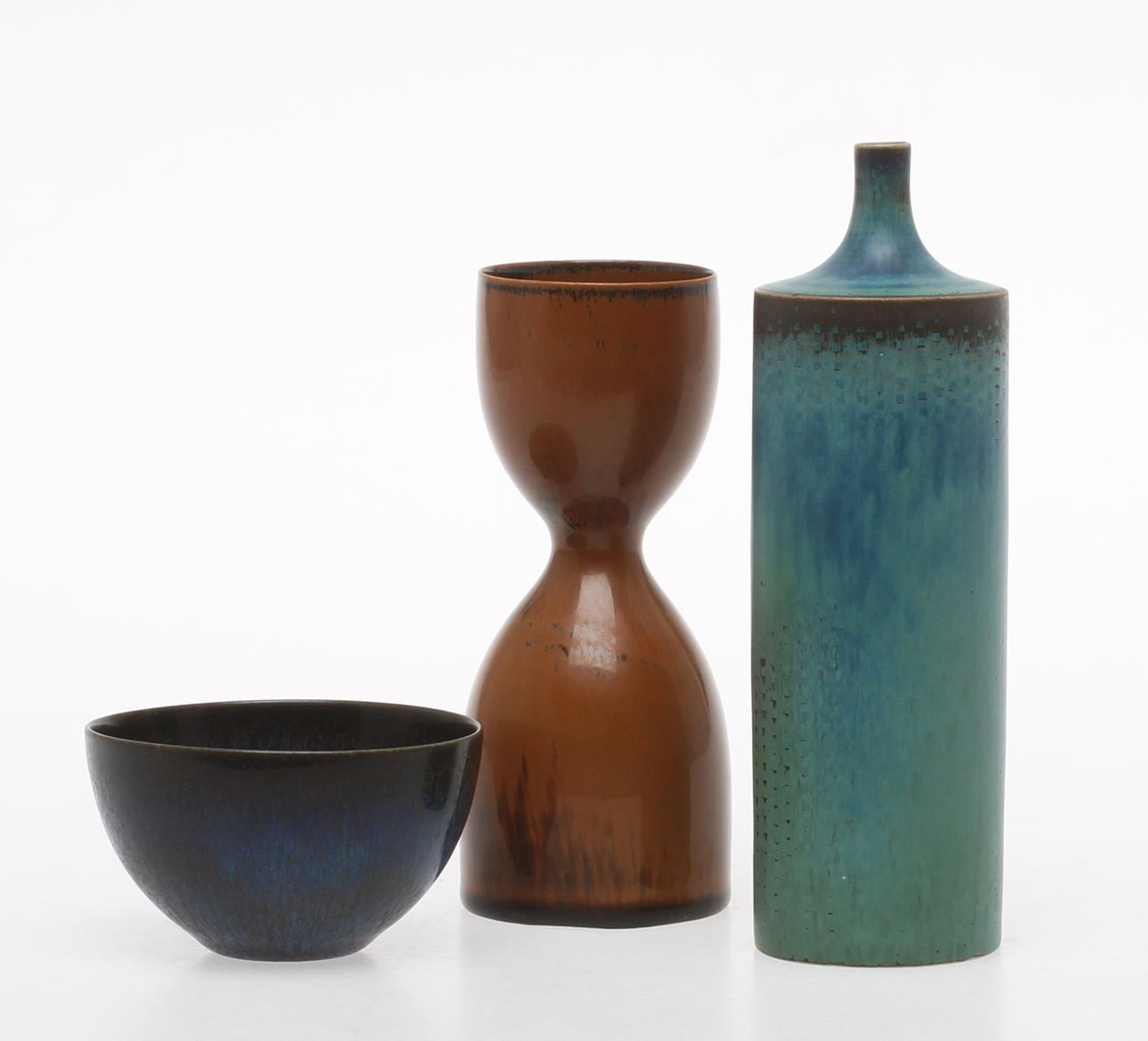 VASER, 2 st, SKÅL, stengods, Stig Lindberg, Gustavsbergs studio.