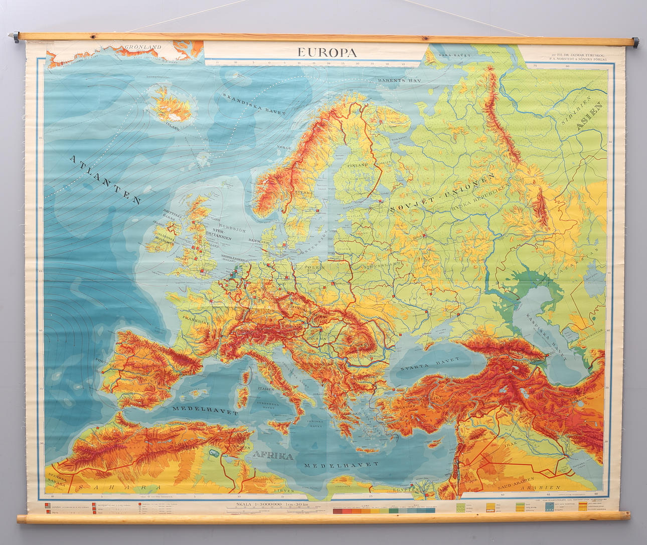 SKOLPLANSCH, Karta, Europa, 1959.