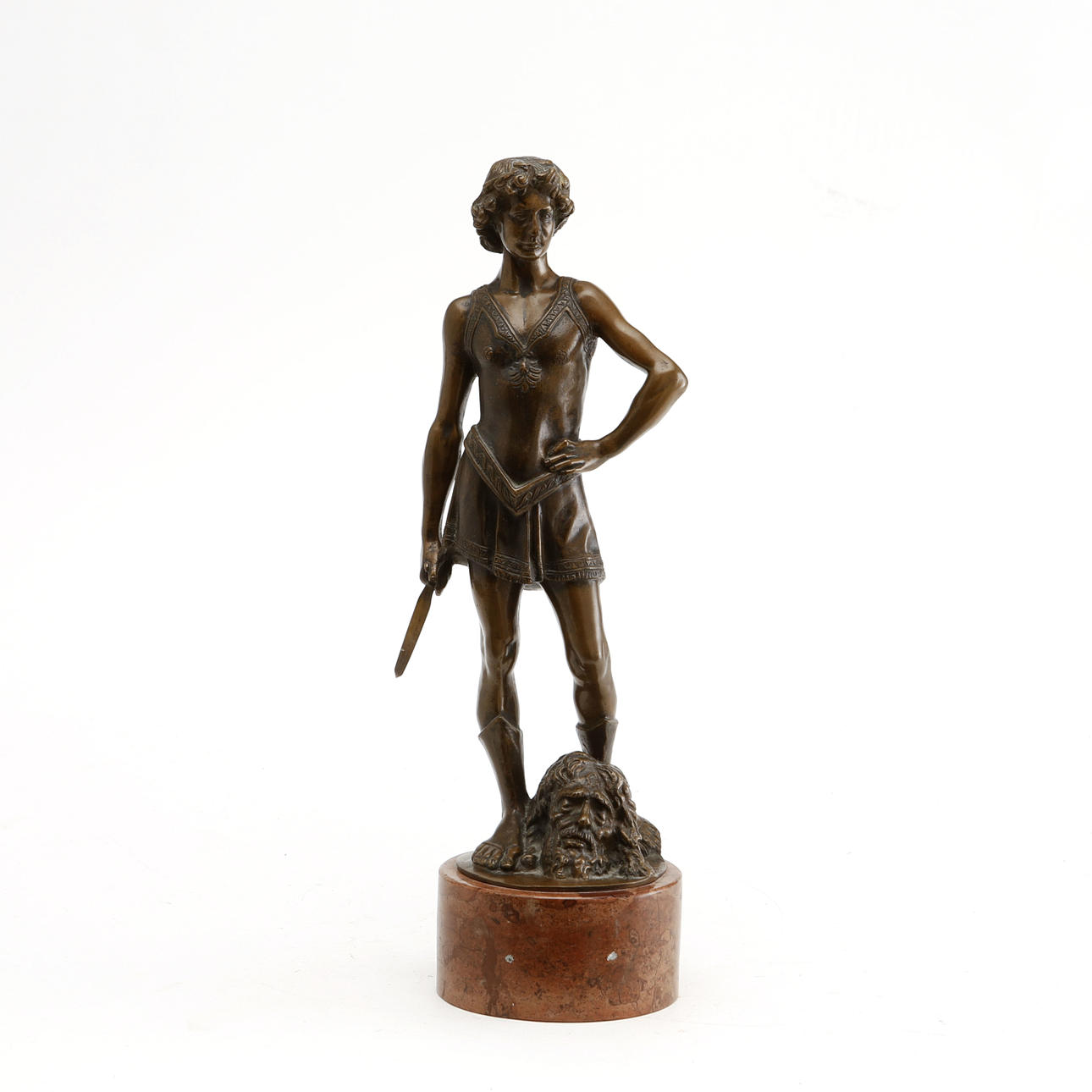ANDREA DEL VERROCCHIO. después, "David", bronce, siglo XX.