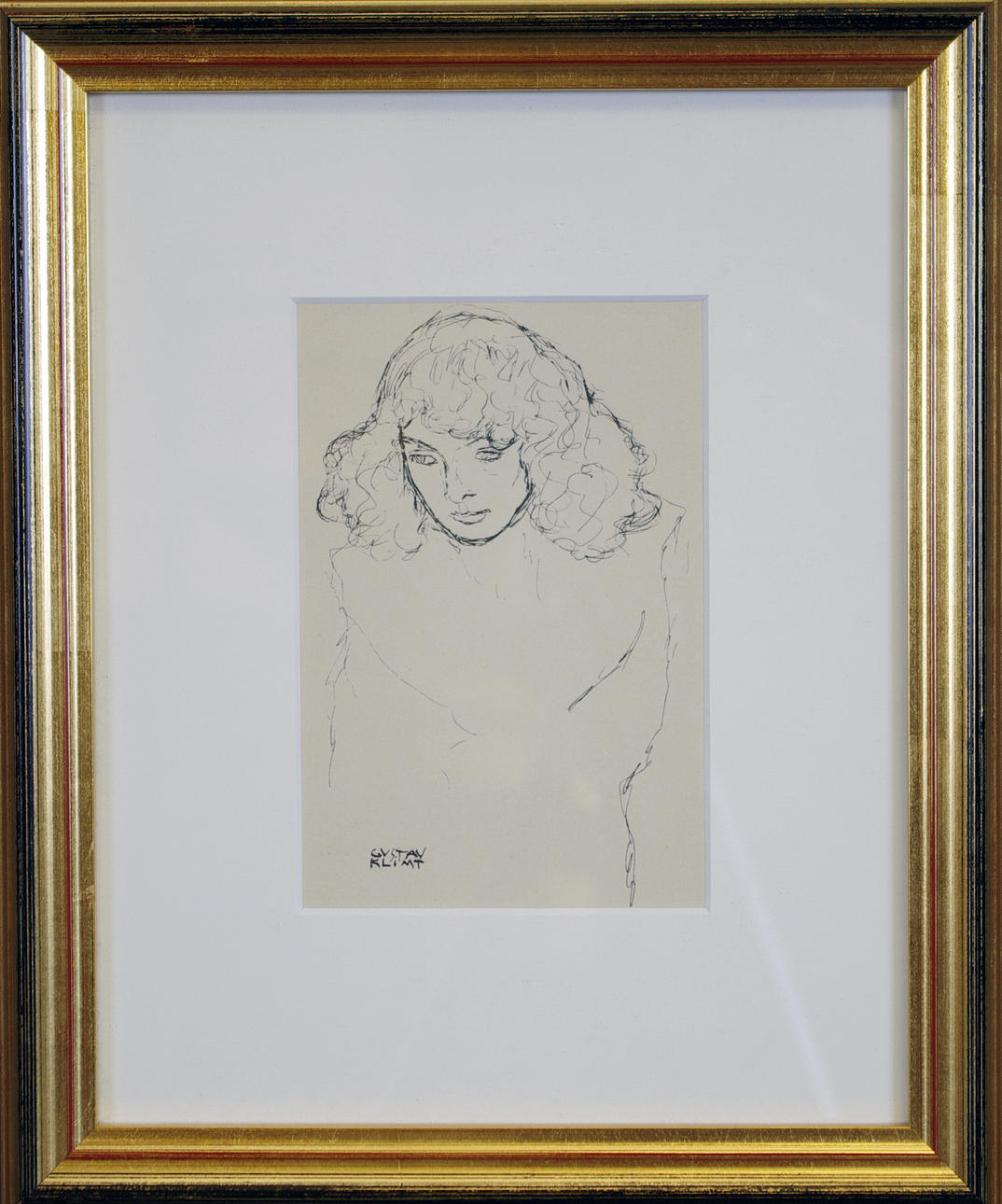 GUSTAV KLIMT. EFTER. Jungfrun, litografi efter en teckning.