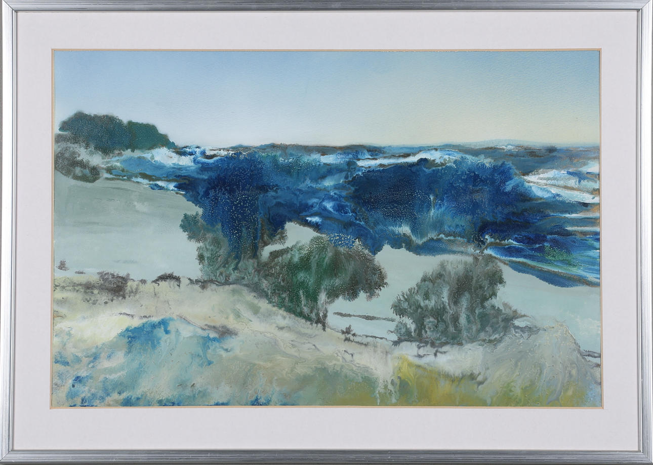 JAN SÖDERSTEN. "Storm Sandviken Öland", blandteknik, monogramsignerad daterad 95.