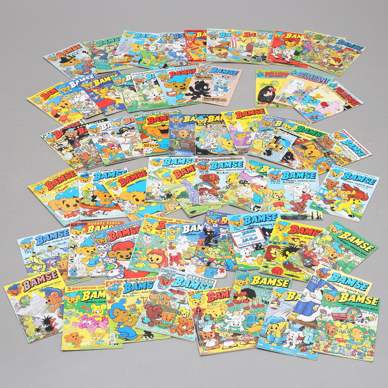 BAMSE, ca 60 st serietidningar, 1979-1991.