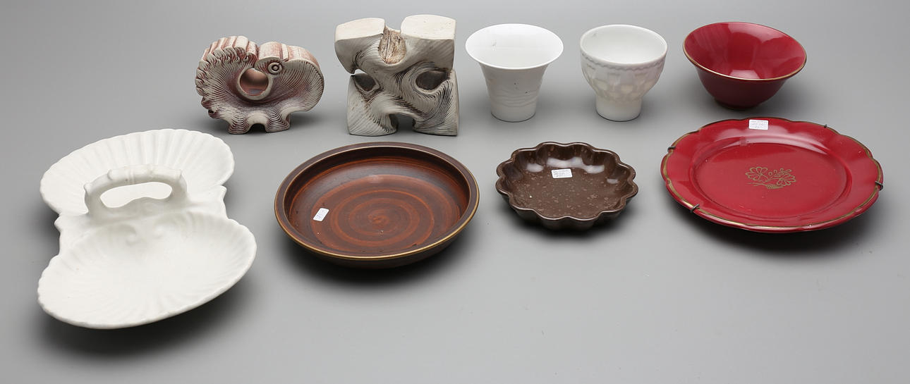 KERAMIK, Gustafsberg, Rörstrand, mm , 9 delar.