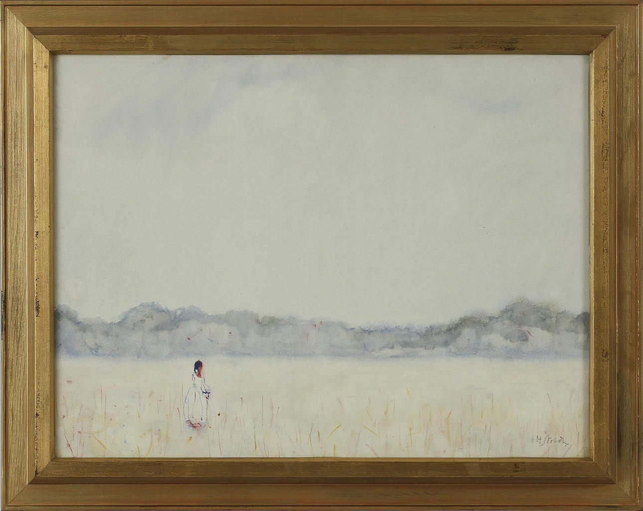 HANS STRIDH. Akvarell, signerad.