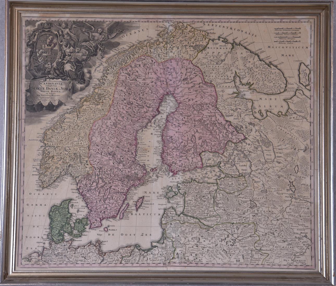 MAP partially colored copper engraving 18th century.