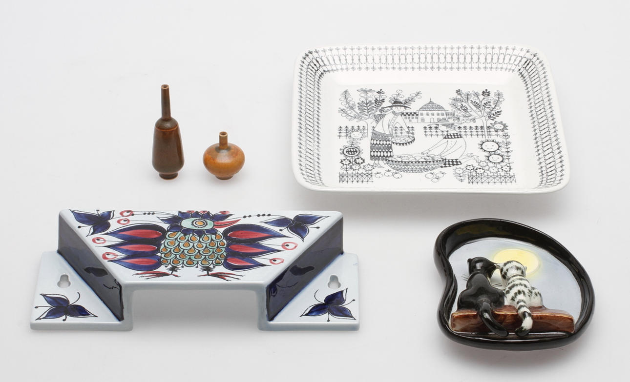 KERAMIKFÖREMÅL, 5 st, bl.a. Arabia, Royal Copenhagen, Hummel.