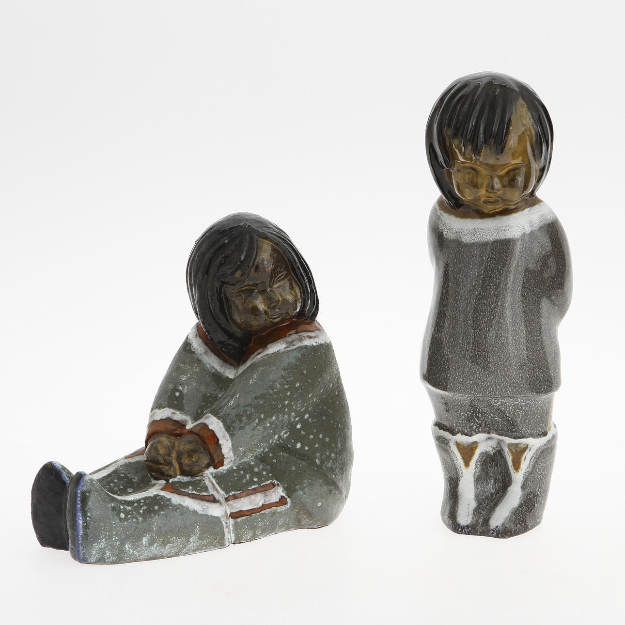 FIGURINER, 2 st, keramik, Vicke Lindstrand.