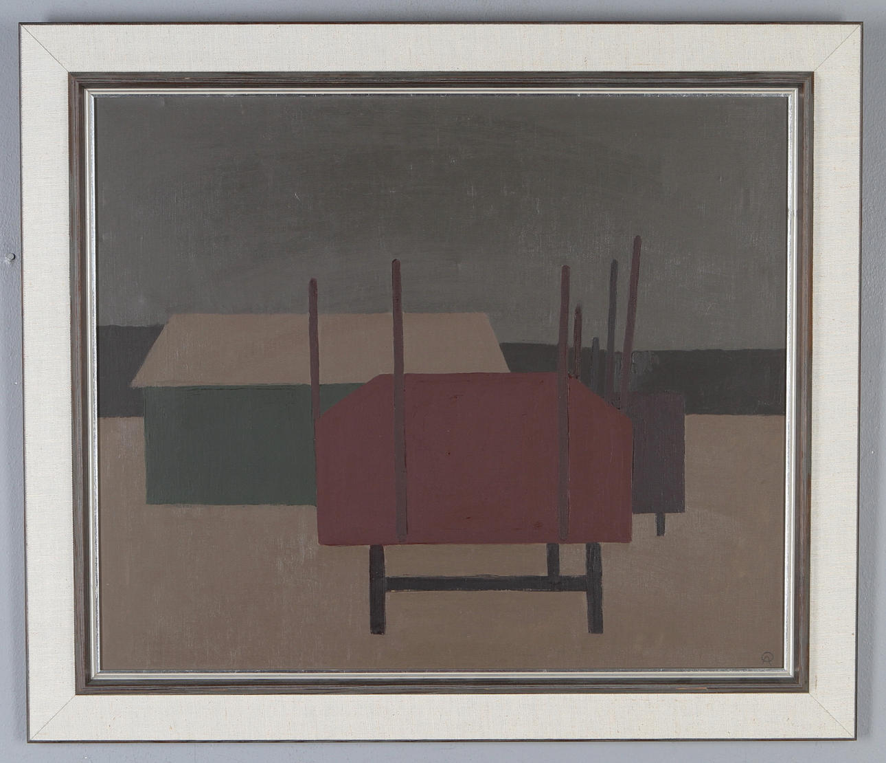 ARNE OLSSON. "Vinterbild", olja på duk, monogramsignerad.