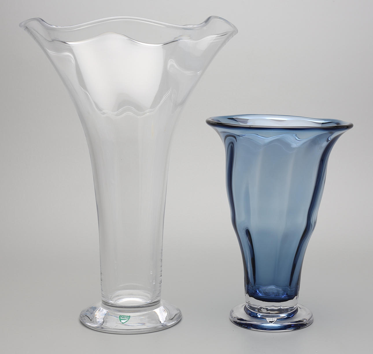 VASER, 2 st, glas, Orrefors.