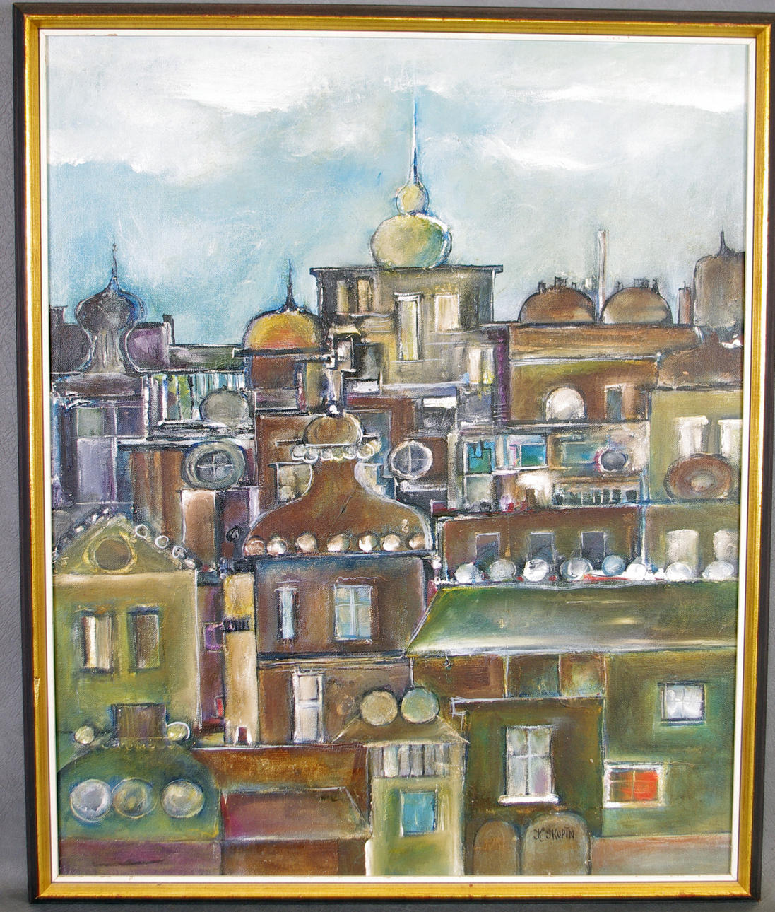 K. SKUPIN. stadsbild, olja på duk.