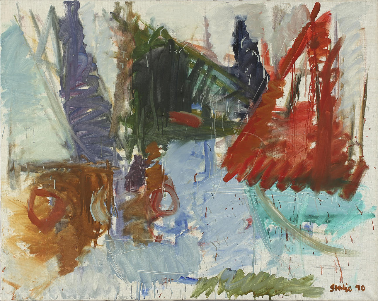 RAY STALJE. Oil on canvas, signed 90.