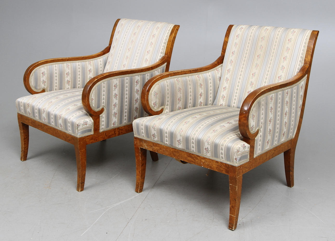 FÅTÖLJER, ett par, empire-stil, 1900-talets första hälft.