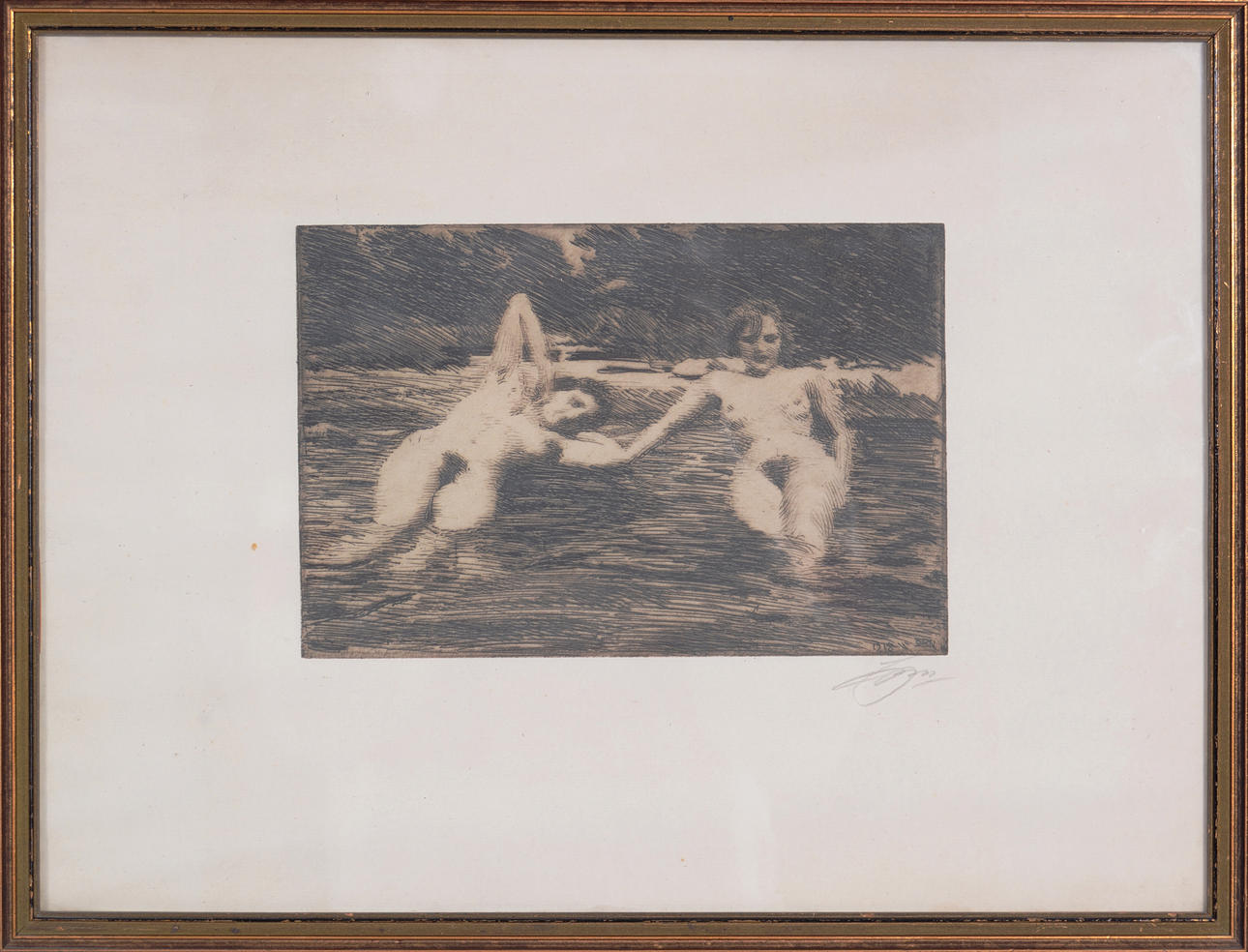 ANDERS ZORN. Etsning, "Najader".