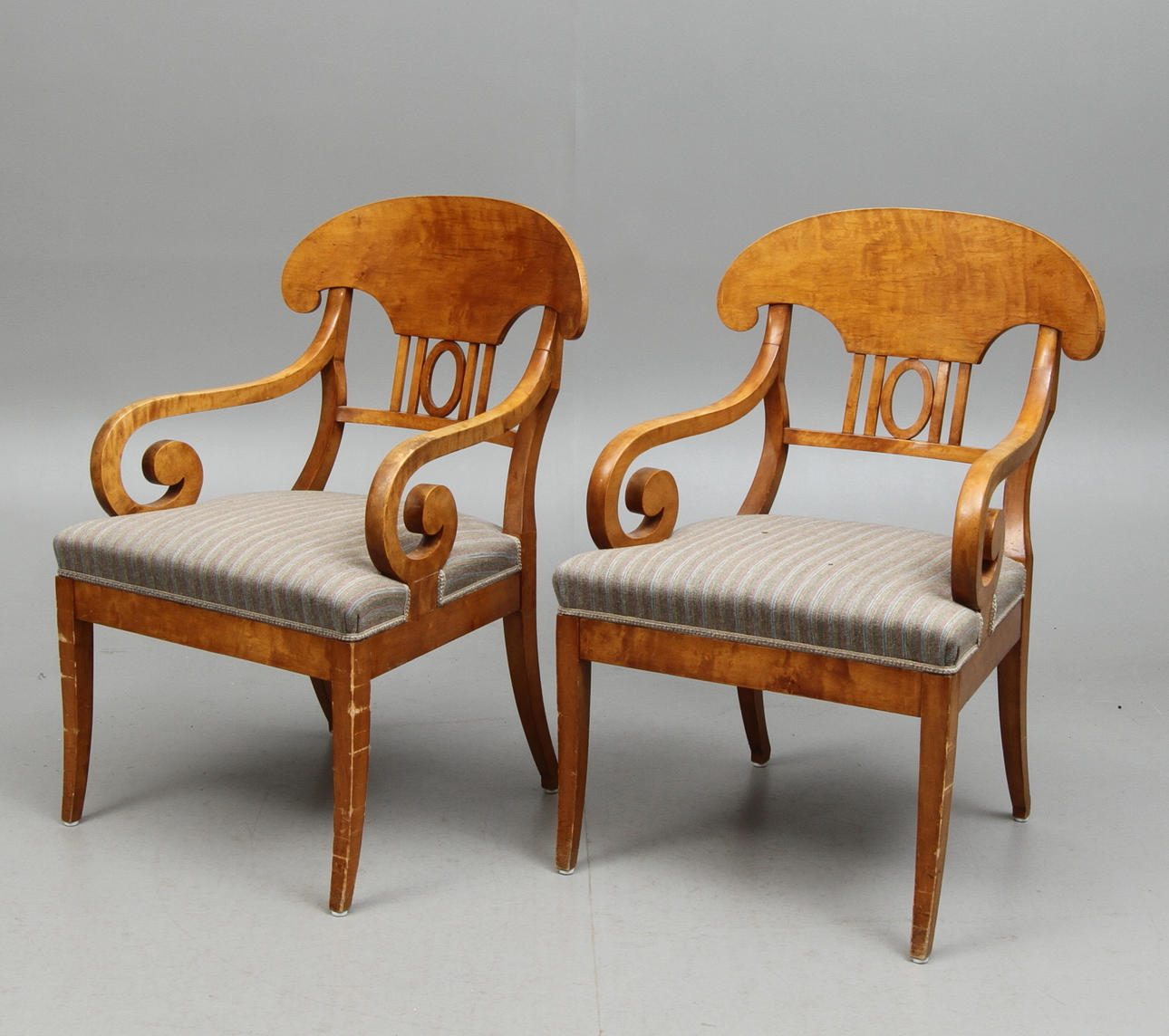 KARMSTOL, 1 par, Karl Johan-stil, sekelskiftet 1900.