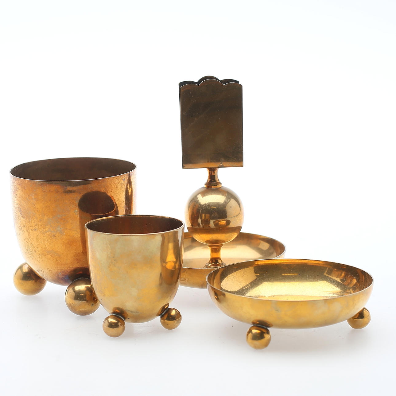 BRASS OBJECTS, 4 pcs, Gusum.