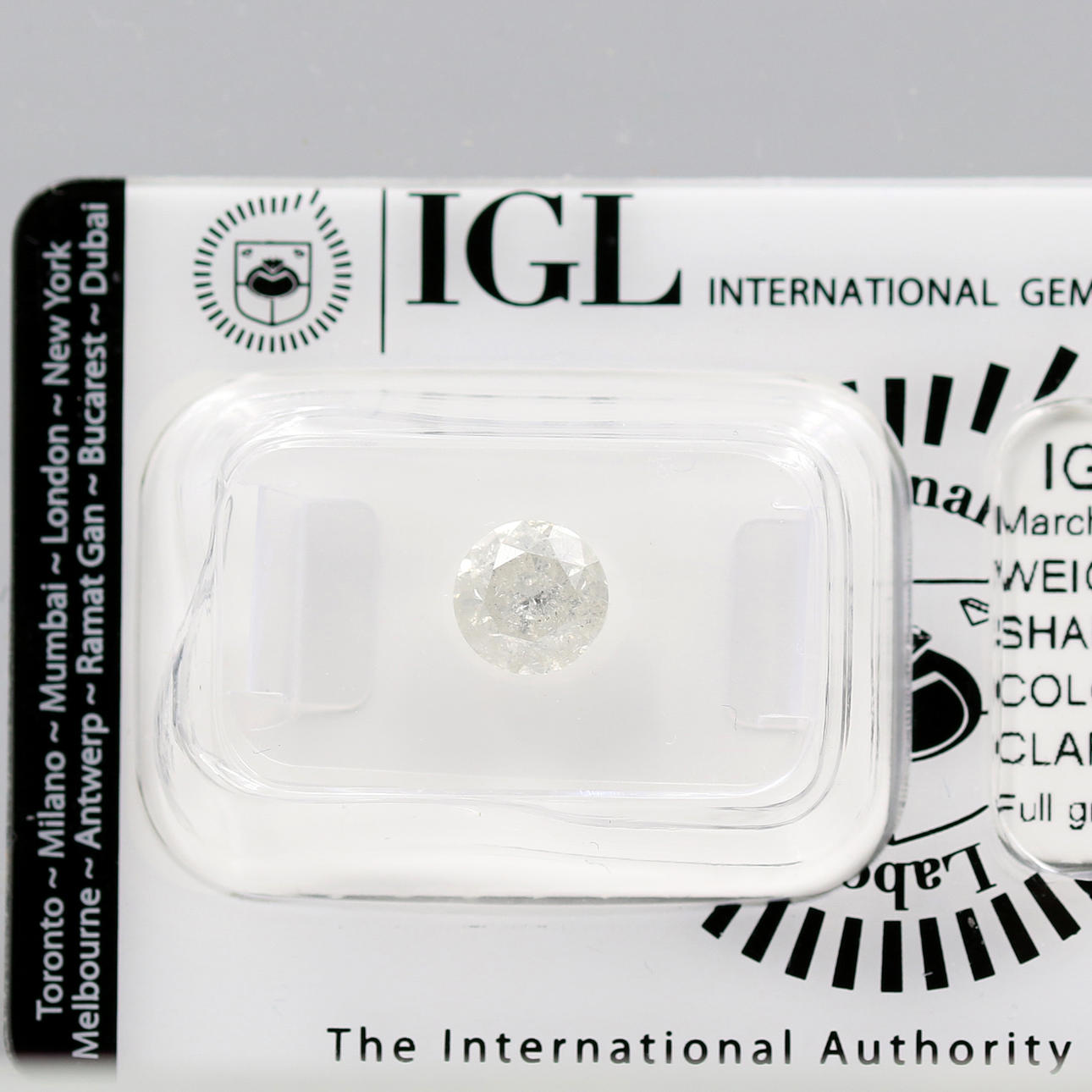 DIAMANTE, 1,37 ct, certificación IGL.
