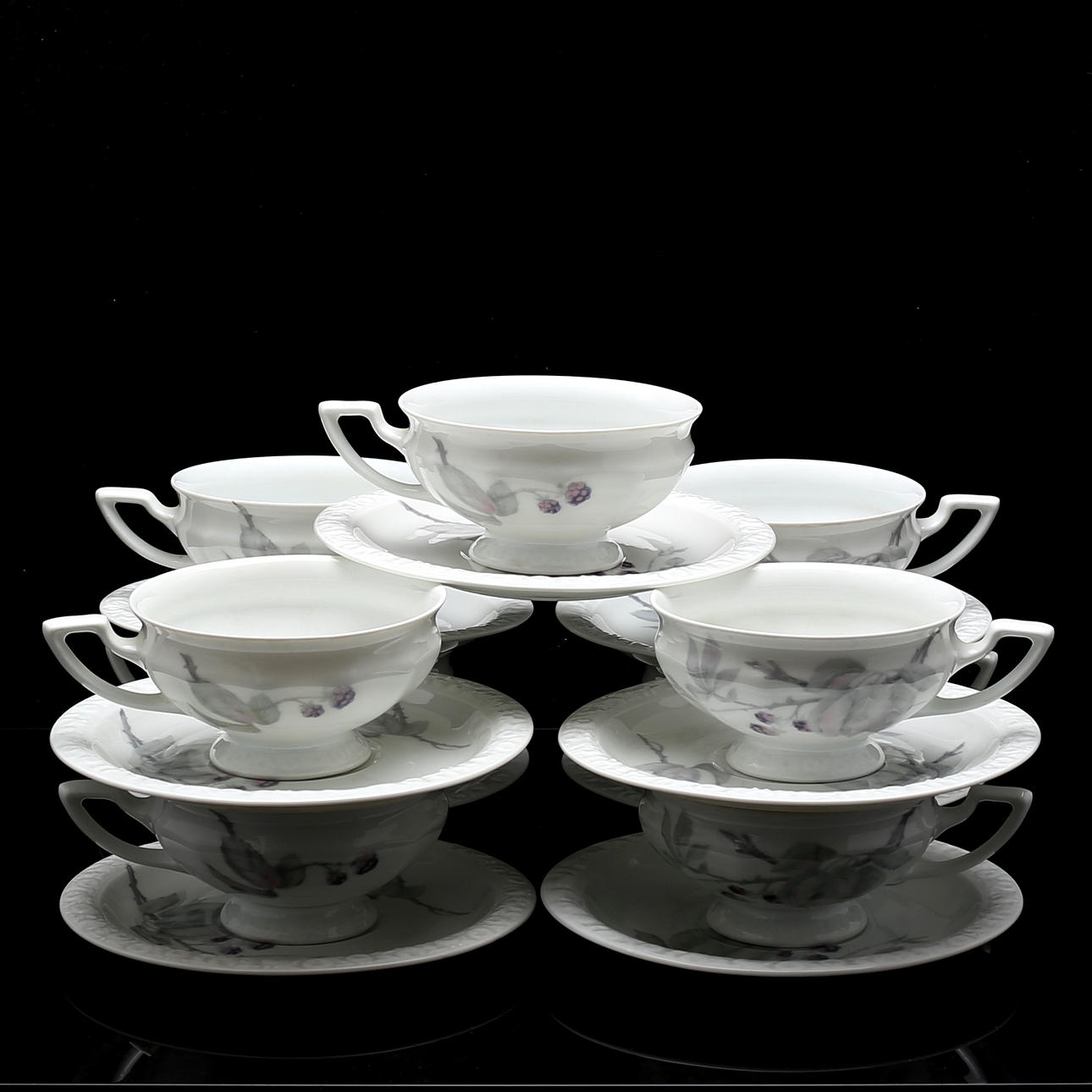 TEKOPPAR, 9 delar, "Maria Björnbär,", Rosenthal.