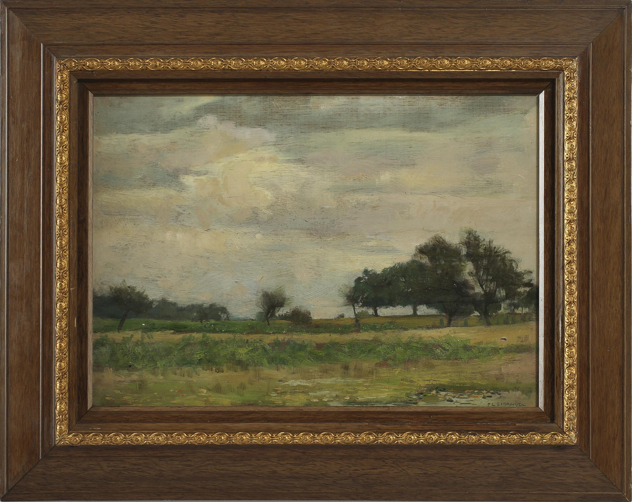 FRANK LEWIS EMANUEL, olja på pannå, sign.