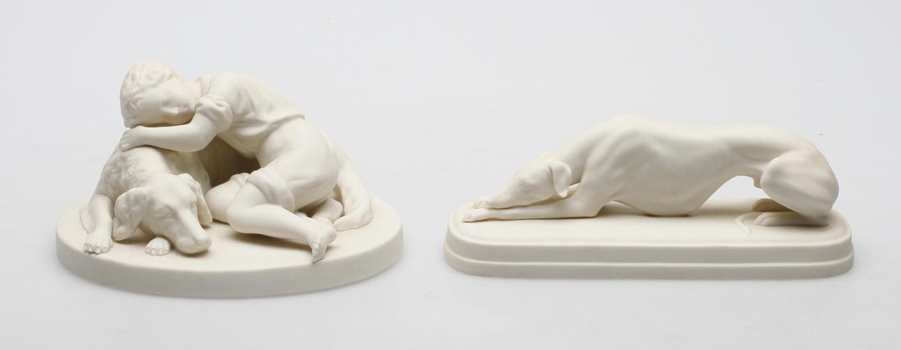 FIGURINER, 2 st, parian, Gustavsberg, 1900-tal.