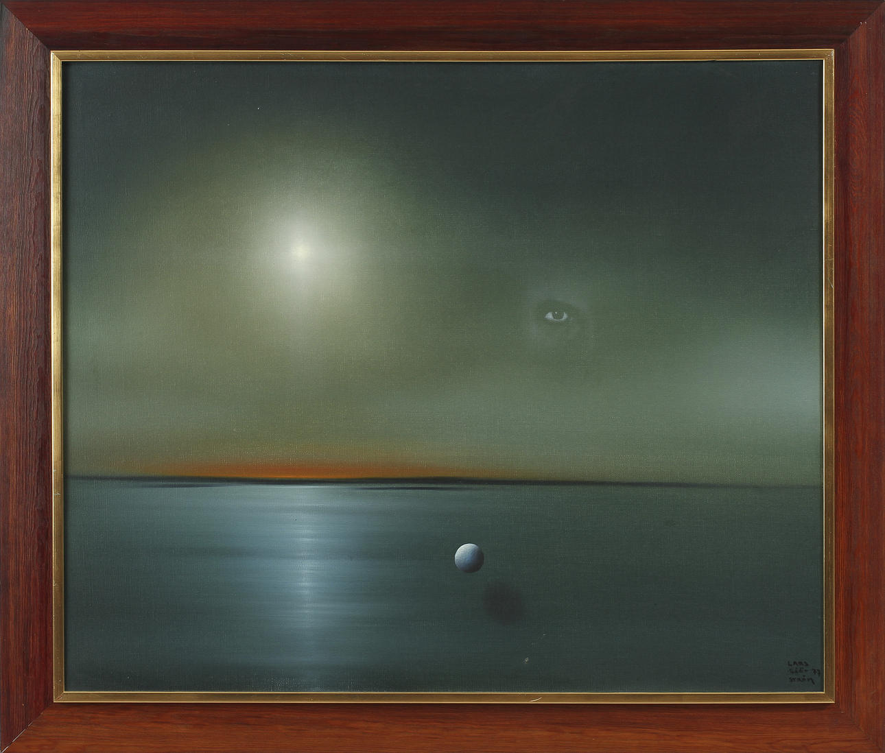 LARS SJÖSTRÖM. Olja på duk, signerad 77.