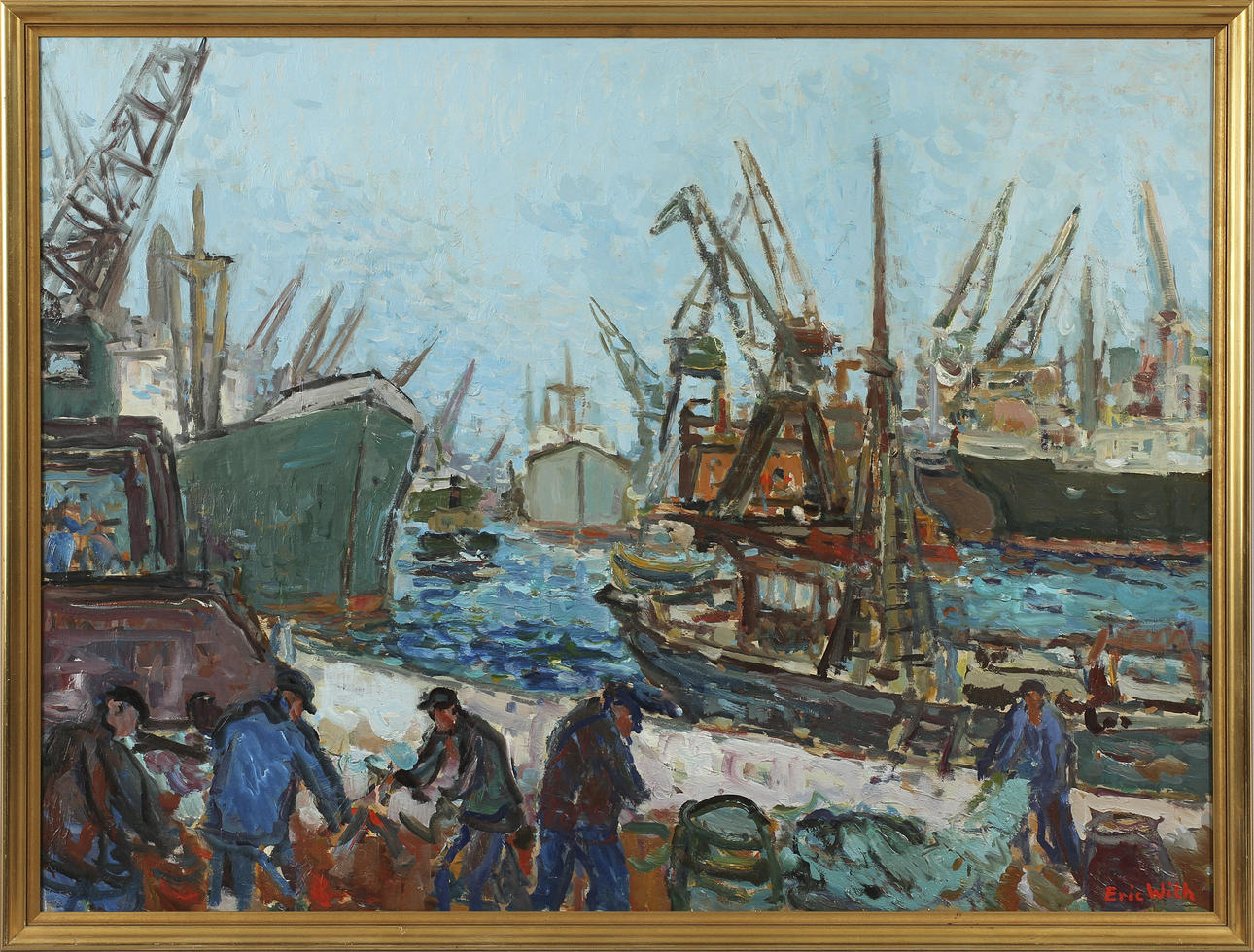 ERIC WITH. Olja på pannå, signerad.