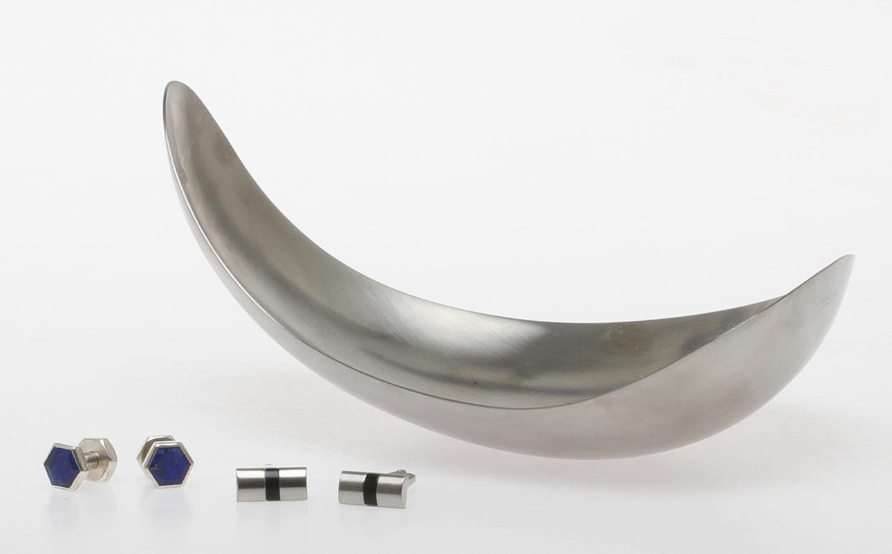 SKÅL, stål, George Jensen, MANSCHETTKNAPPAR, 2 par.