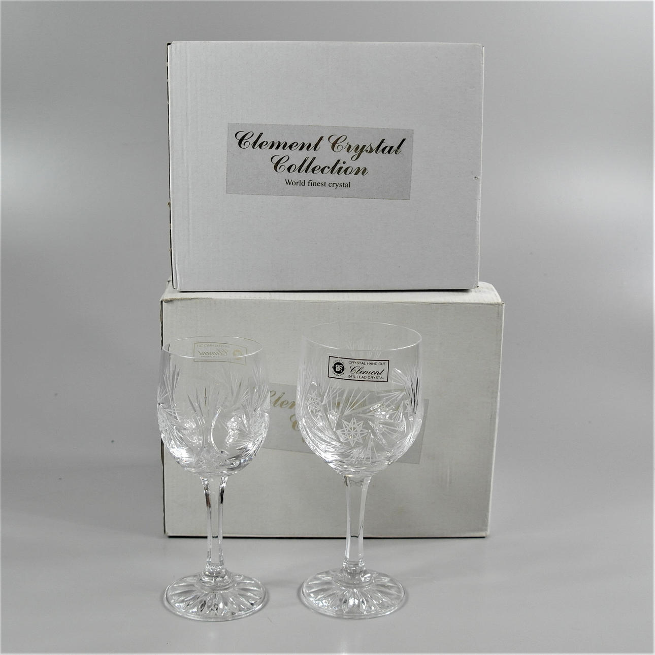 RØDVINGLAS. HVID GLAS. Krystal. 6+6 stk.