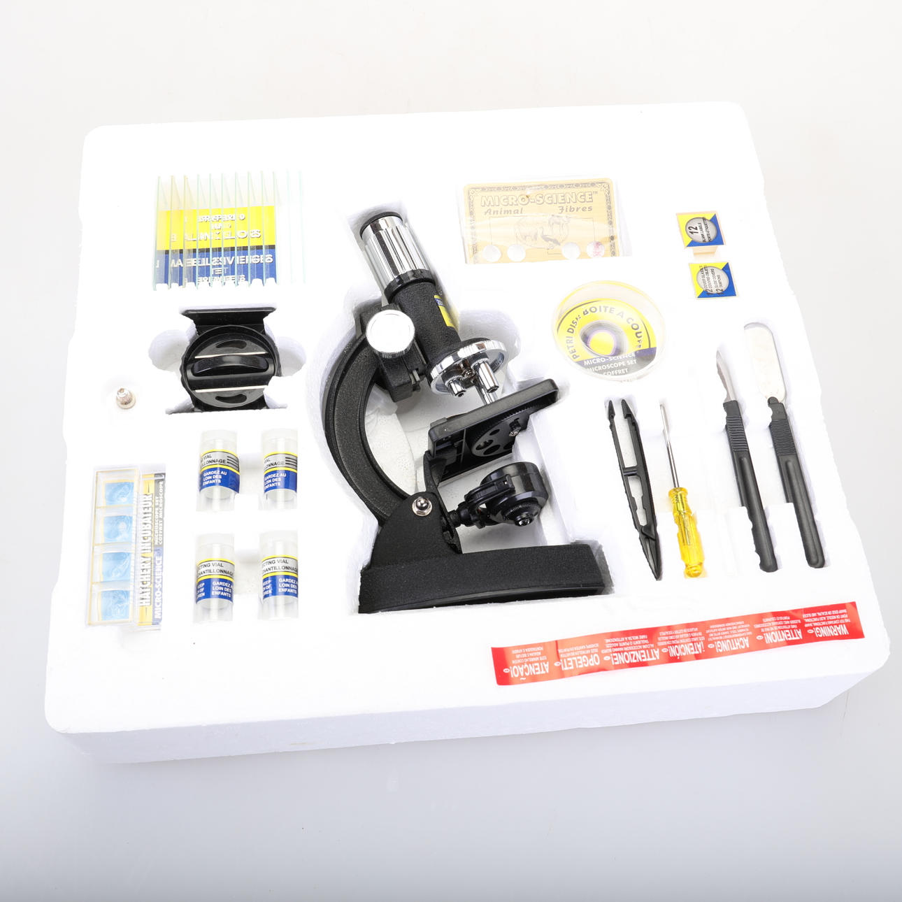 MIKROSKOPSET, School Microscope, 100-1000 x.