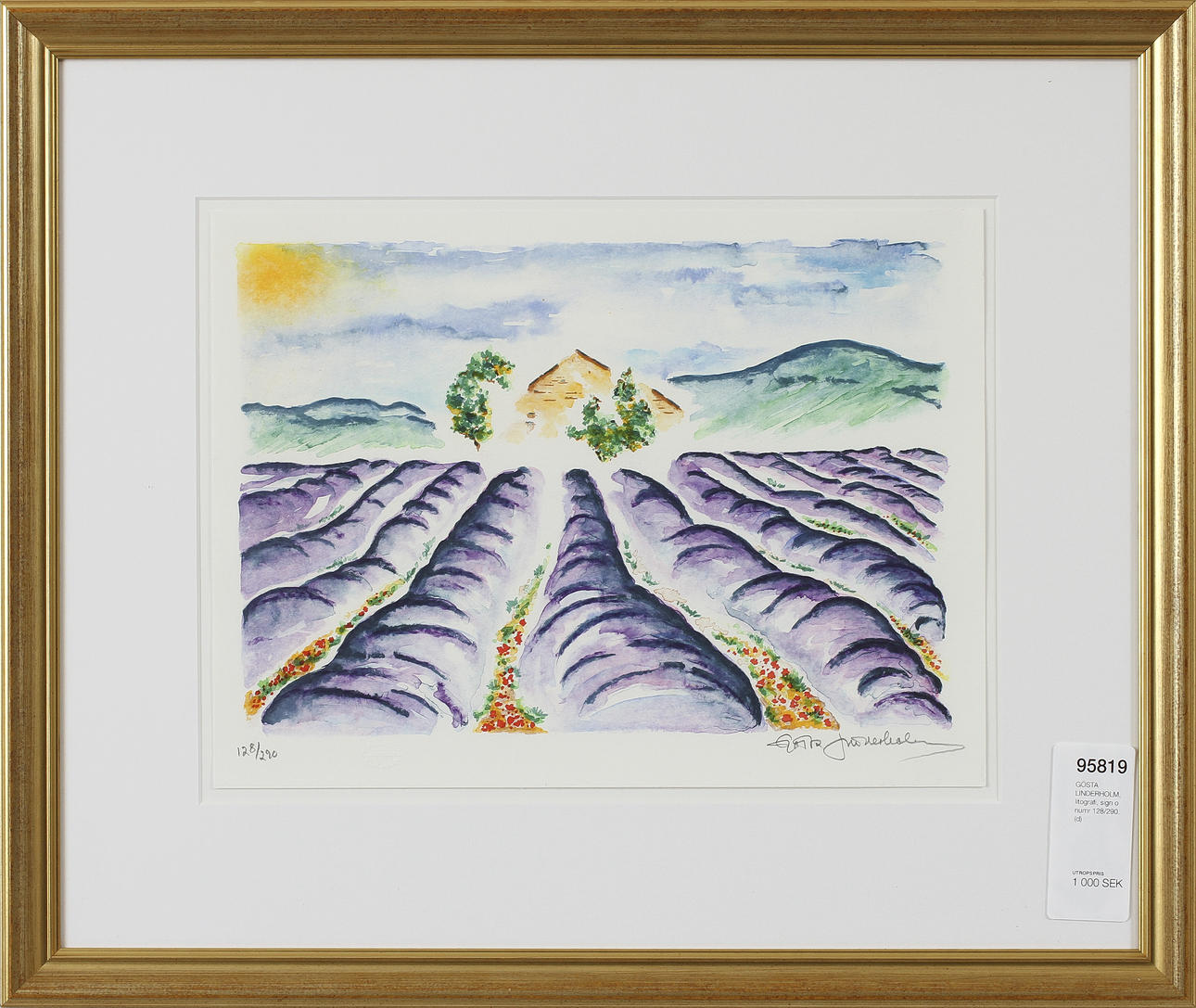 GÖSTA LINDERHOLM, litografi, sign o numr 128/290.
