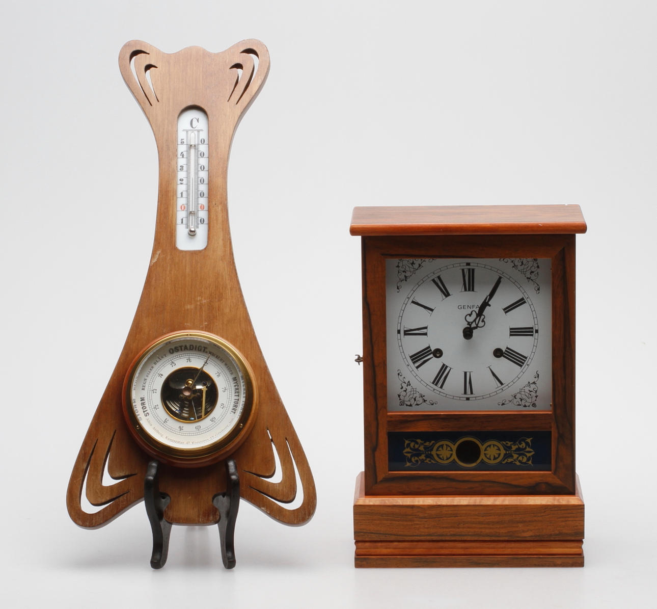 BORDSUR samt BAROMETER, Albin Ahlberg, Göteborg samt Carl Westh, Genfa.