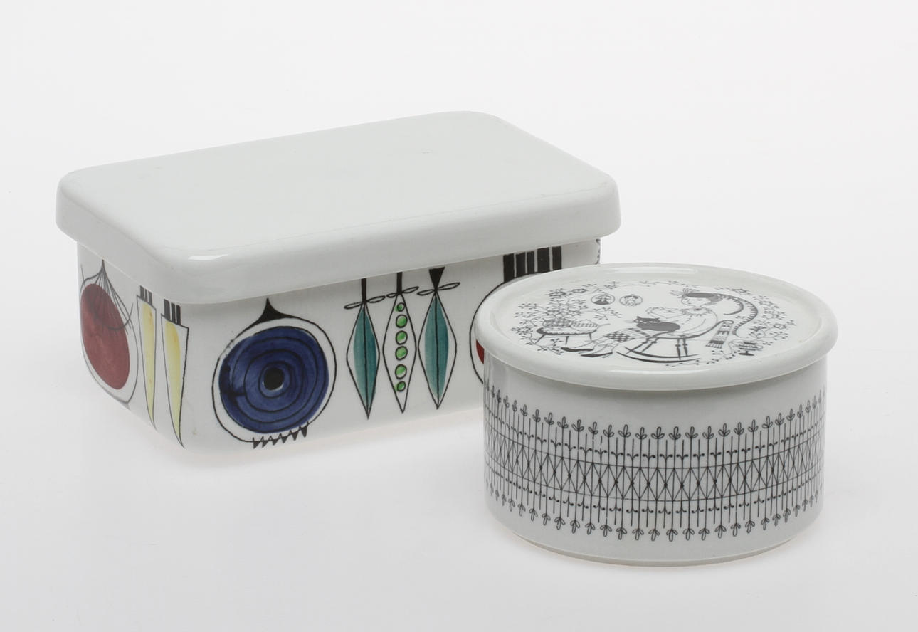 SMÖRASK, "Picknick" Rörstrand samt LOCKASK, "Emlia" Raija Uosikkinen Arabia.