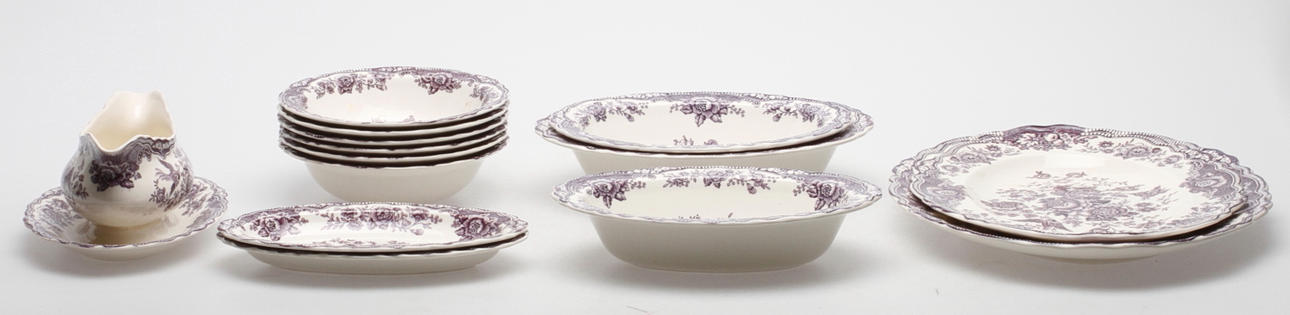 SERVISDELAR, 14 delar, "Bristol" Crown Ducal, England.