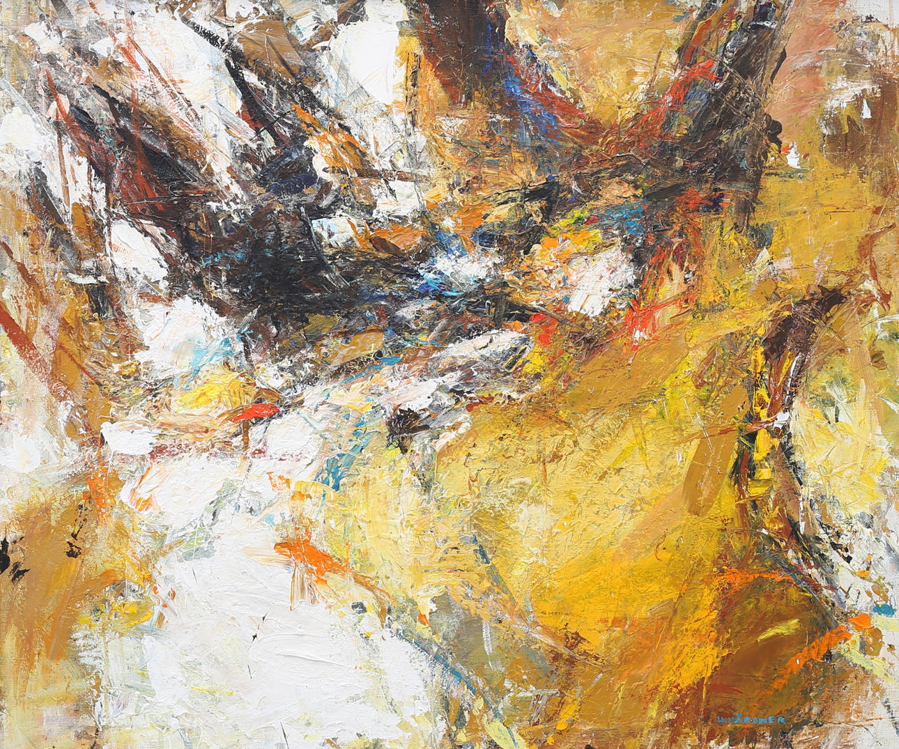 ULF HÅRDNER. Composition, oil on canvas, signed.