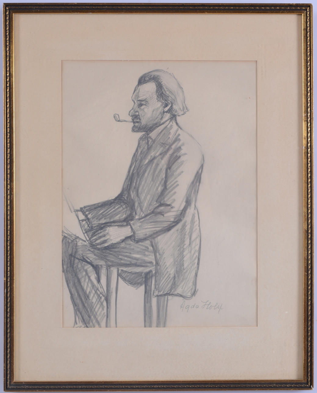 AGDA HOLST. Blyertsteckning.