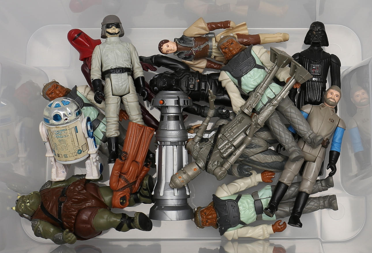 PARTI LEKSAKSFIGURER i plast, Starwars, ca 1980-tal.